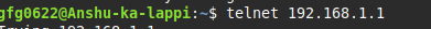 Telnet Command Example